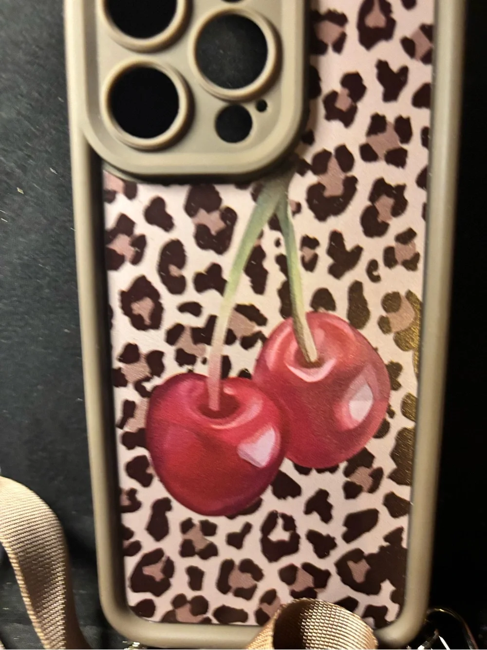 Cherry phone case with large and small cherrys included